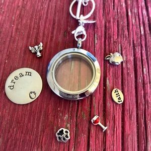 Origami Owl necklace with charms